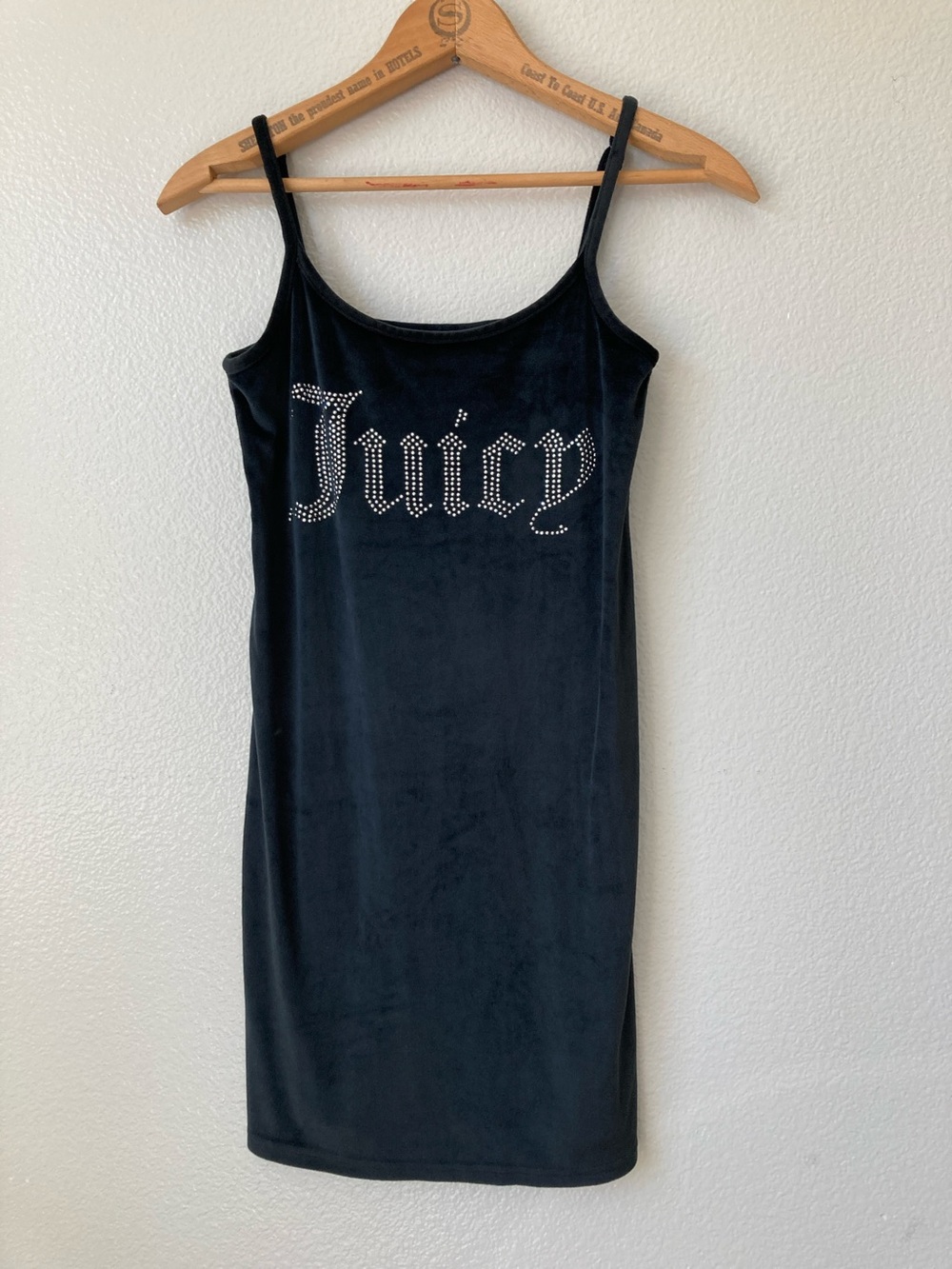 Juicy Spell Out Studded Velour Stretch Tank Dress nightgown sz S